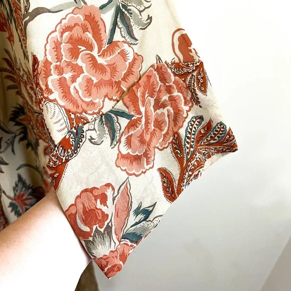 Ralph Lauren Collection Paisley Floral Silk Duster Kaftan Sz M Long Line Dress - Picture 7 of 14